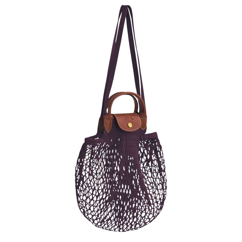 Longchamp Le Pliage Filet L Mesh Canvas Skulderveske Dame Eggplant | NOWN8891