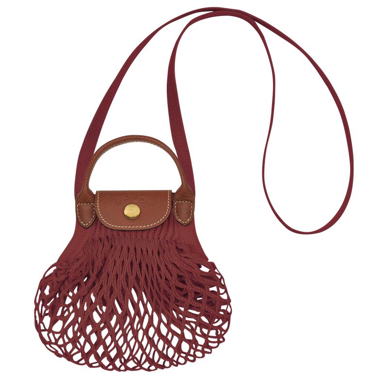 Longchamp Le Pliage Filet XS Mesh Canvas Crossbody Veske Dame Mahogany | NOMQ9023