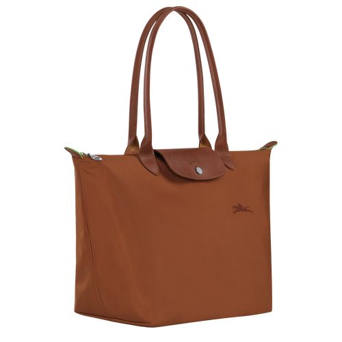 Longchamp Le Pliage Green L Tote Recycled canvas Skulderveske Dame Cognac | NOMQ8815