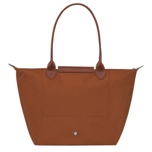 Longchamp Le Pliage Green L Tote Recycled canvas Skulderveske Dame Cognac | NOMQ8815