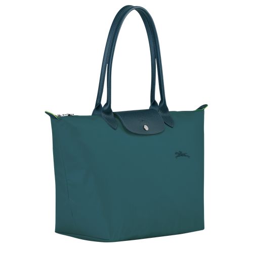 Longchamp Le Pliage Green L Tote Recycled canvas Skulderveske Dame Påfugl | NOBE8812