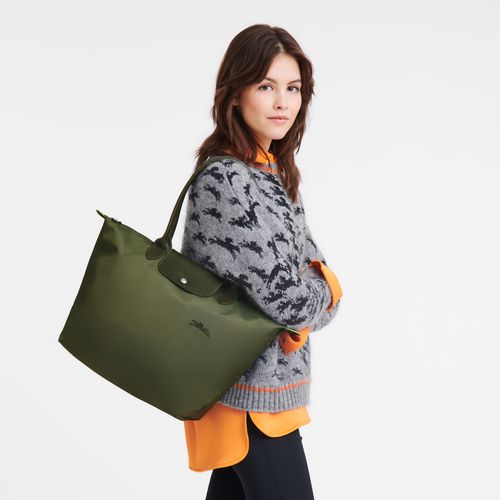 Longchamp Le Pliage Green L Tote Recycled canvas Skulderveske Dame Forest | NOQM8789