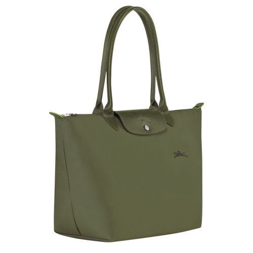 Longchamp Le Pliage Green L Tote Recycled canvas Skulderveske Dame Forest | NOQM8789