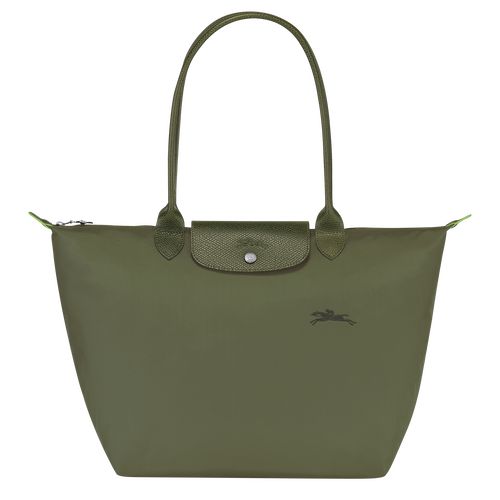 Longchamp Le Pliage Green L Tote Recycled canvas Skulderveske Dame Forest | NOQM8789