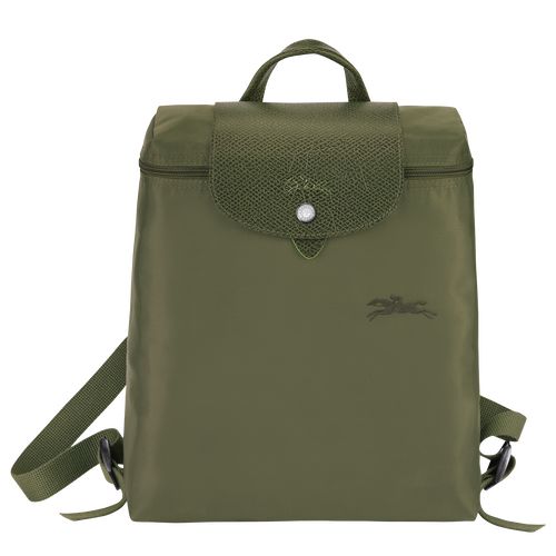 Longchamp Le Pliage Green M Recycled canvas Ryggsekker Dame Forest | NOWN8738