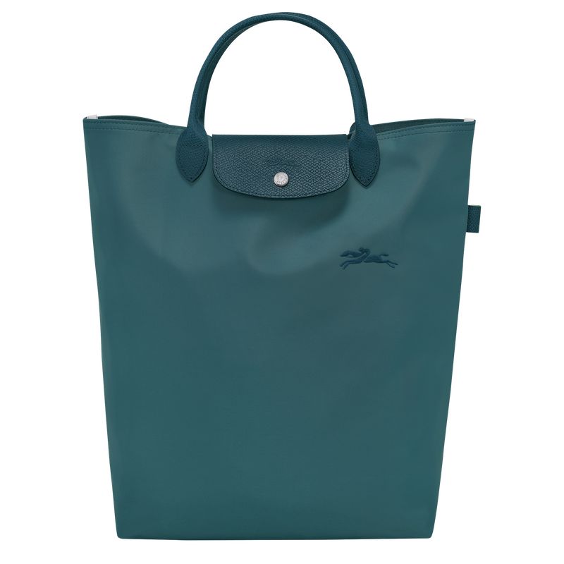 Longchamp Le Pliage Green M Tote Canvas Håndveske Herre Påfugl | NOGS7503