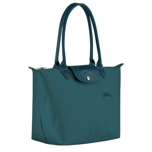 Longchamp Le Pliage Green M Tote Recycled canvas Skulderveske Dame Påfugl | NOKO8806