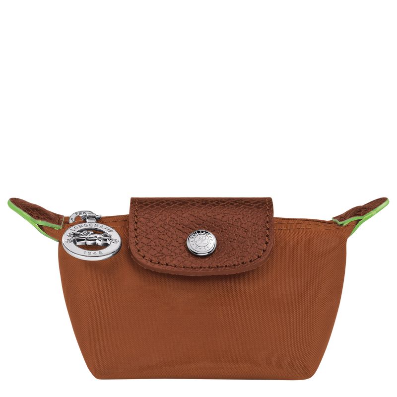 Longchamp Le Pliage Green Recycled canvas Myntpung Dame Cognac | NOPJ8538