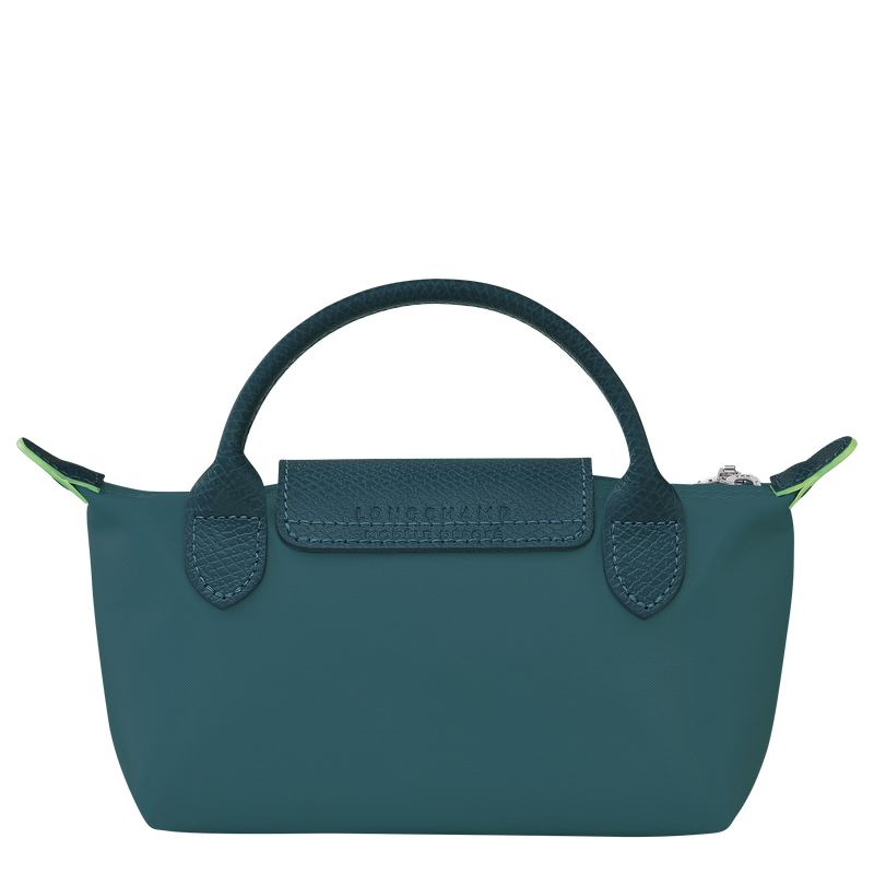 Longchamp Le Pliage Green with handle Recycled canvas Pouches Herre Påfugl | NOSG7321