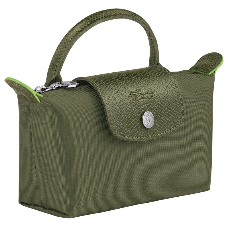 Longchamp Le Pliage Green with handle Recycled canvas Pouches Herre Forest | NOJP7316