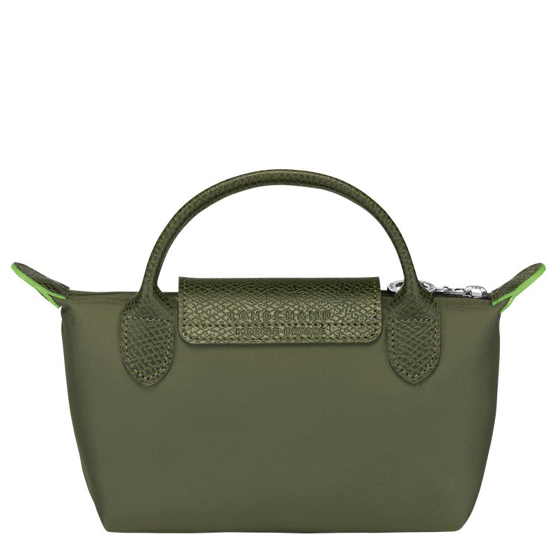 Longchamp Le Pliage Green with handle Recycled canvas Pouches Herre Forest | NOJP7316