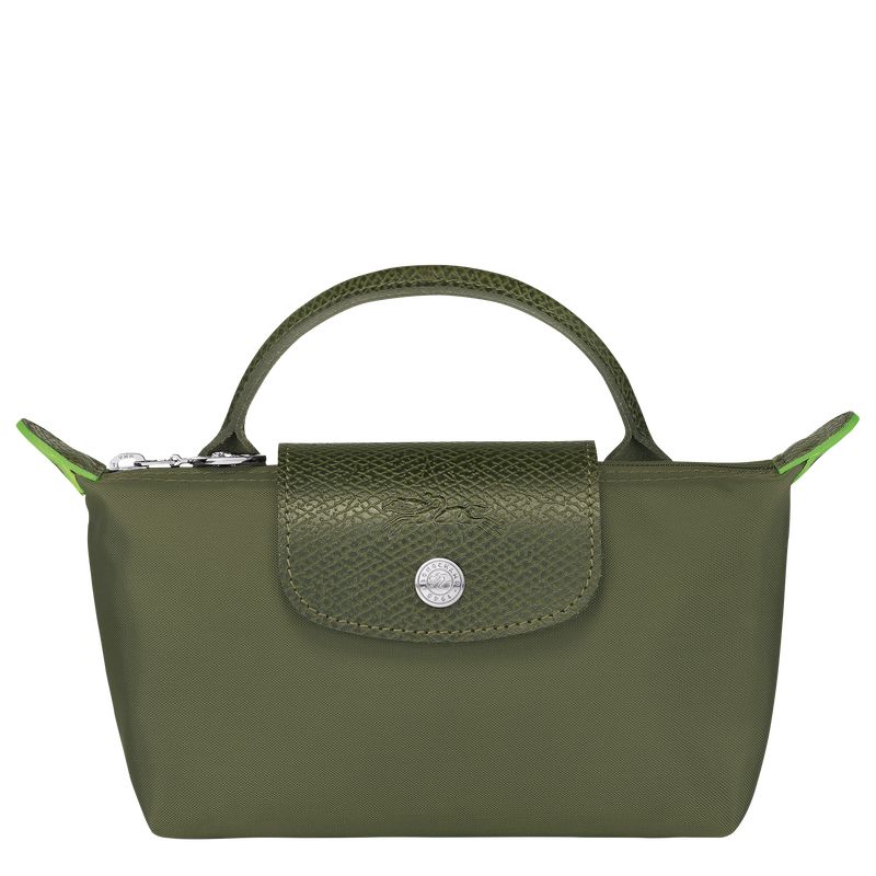 Longchamp Le Pliage Green with handle Recycled canvas Pouches Herre Forest | NOJP7316