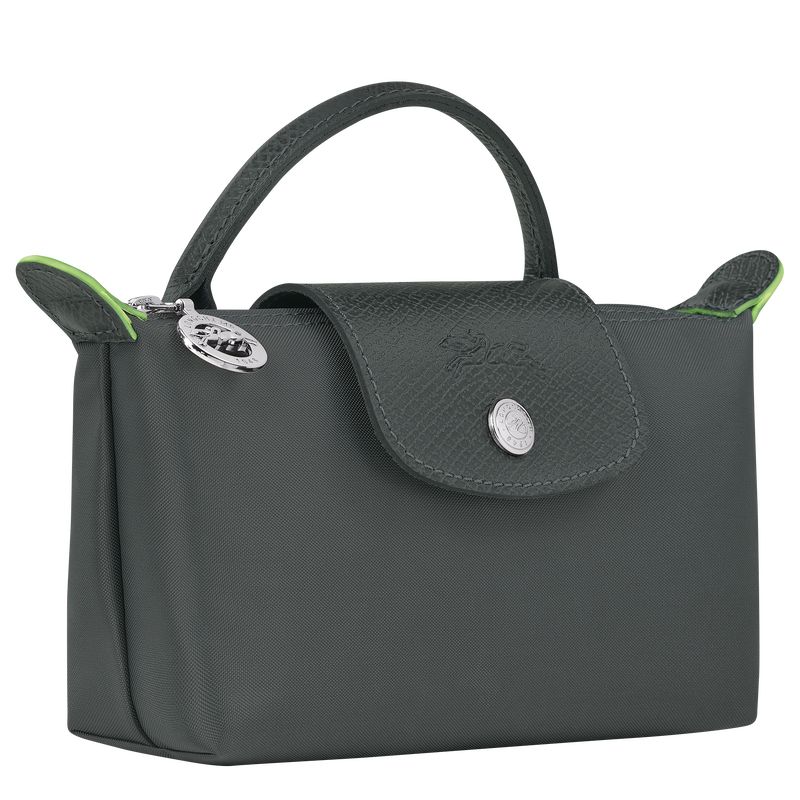 Longchamp Le Pliage Green with handle Recycled canvas Pouches Dame Graphite | NOBE8453