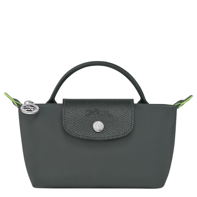 Longchamp Le Pliage Green with handle Recycled canvas Pouches Dame Graphite | NOBE8453