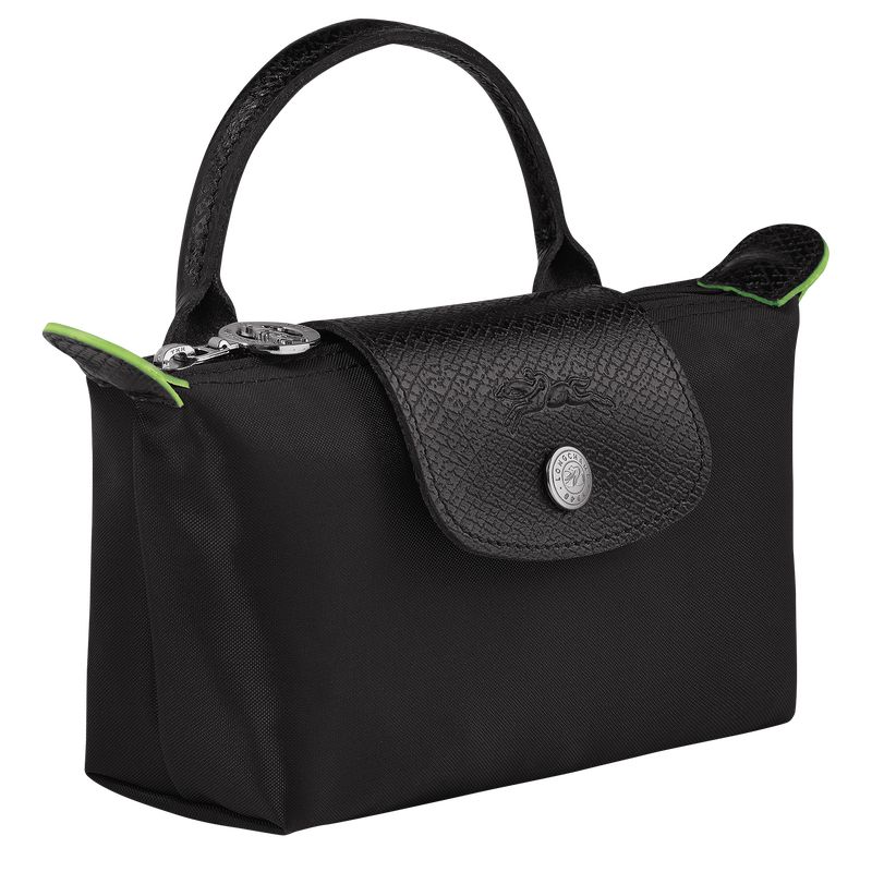 Longchamp Le Pliage Green with handle Recycled canvas Pouches Dame Svarte | NOBE8448