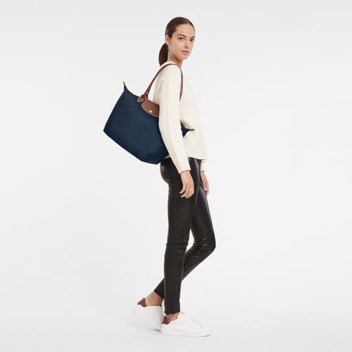 Longchamp Le Pliage Original L Tote Recycled canvas Skulderveske Dame Marineblå | NOHA8804