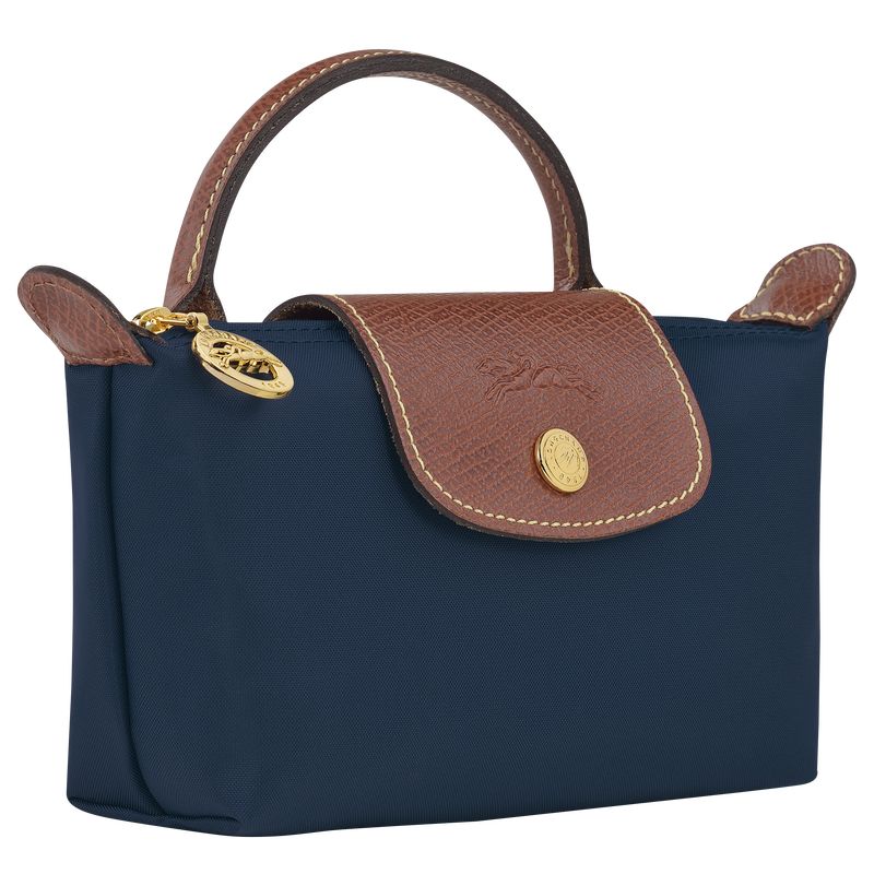 Longchamp Le Pliage Original with handle Recycled canvas Pouches Herre Marineblå | NOPJ7323