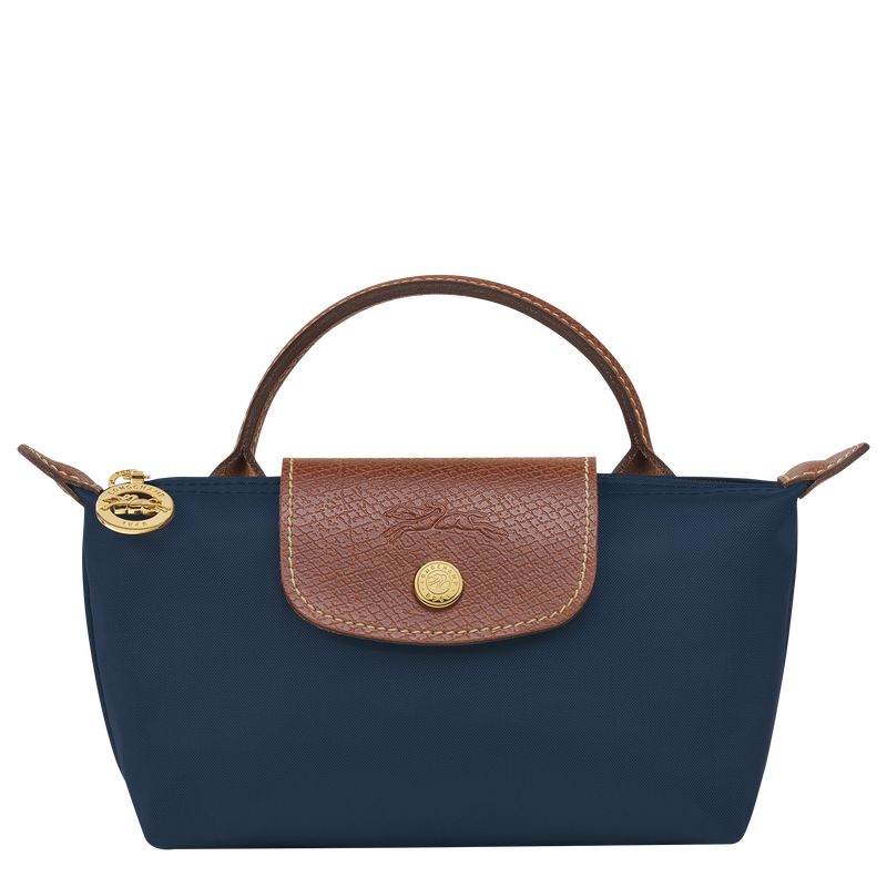 Longchamp Le Pliage Original with handle Recycled canvas Pouches Herre Marineblå | NOPJ7323