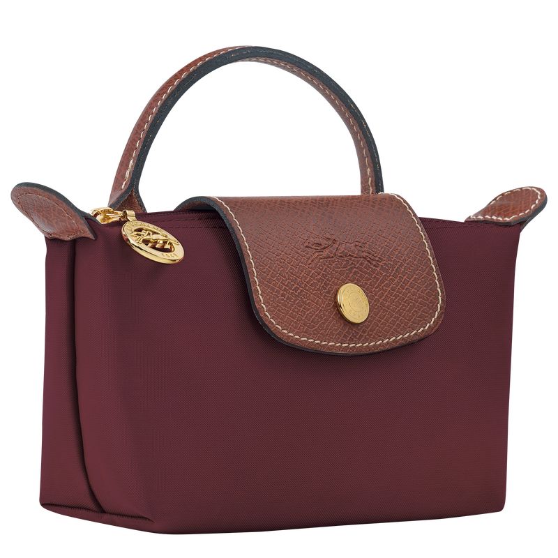 Longchamp Le Pliage Original with handle Recycled canvas Pouches Dame Burgunder | NOJP8460