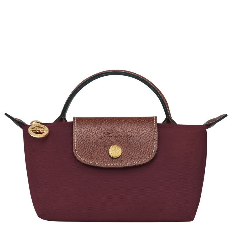 Longchamp Le Pliage Original with handle Recycled canvas Pouches Dame Burgunder | NOJP8460