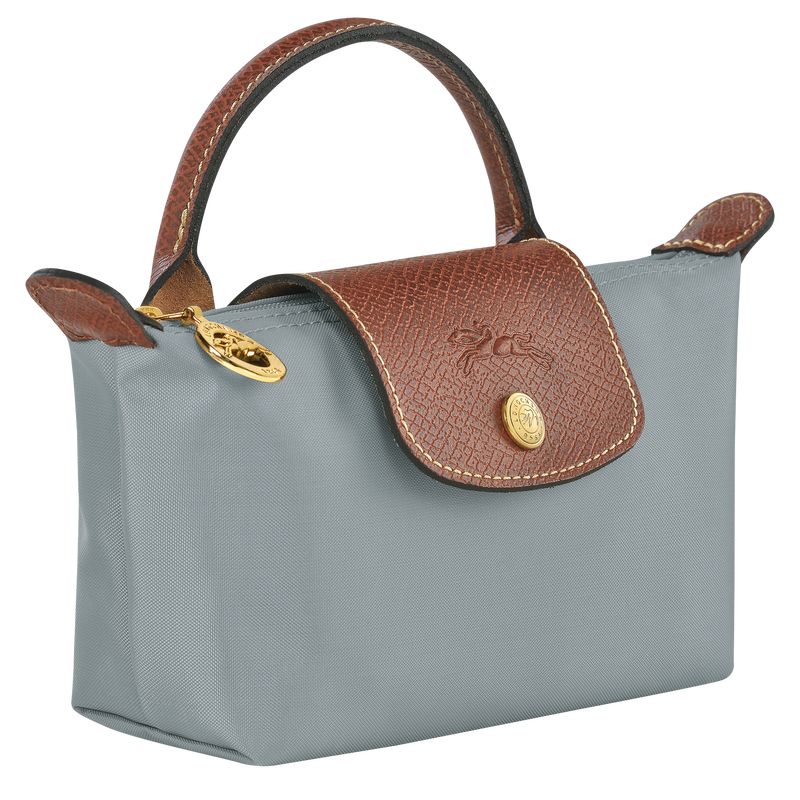 Longchamp Le Pliage Original with handle Recycled canvas Pouches Dame Steel | NOLI8458