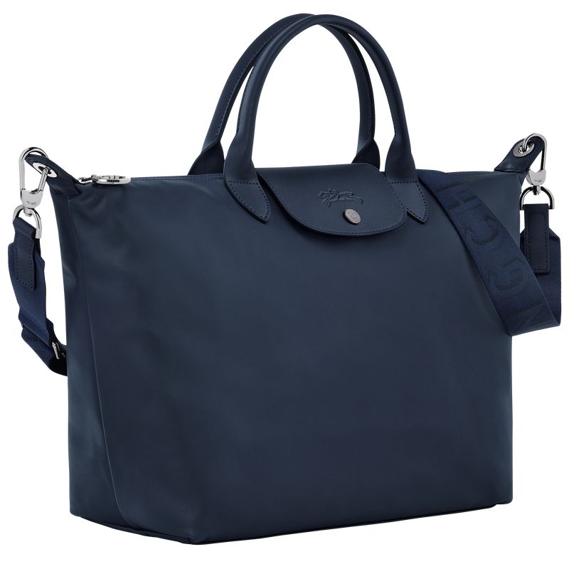 Longchamp Le Pliage Xtra L Leather Håndveske Herre Marineblå | NOMQ7515