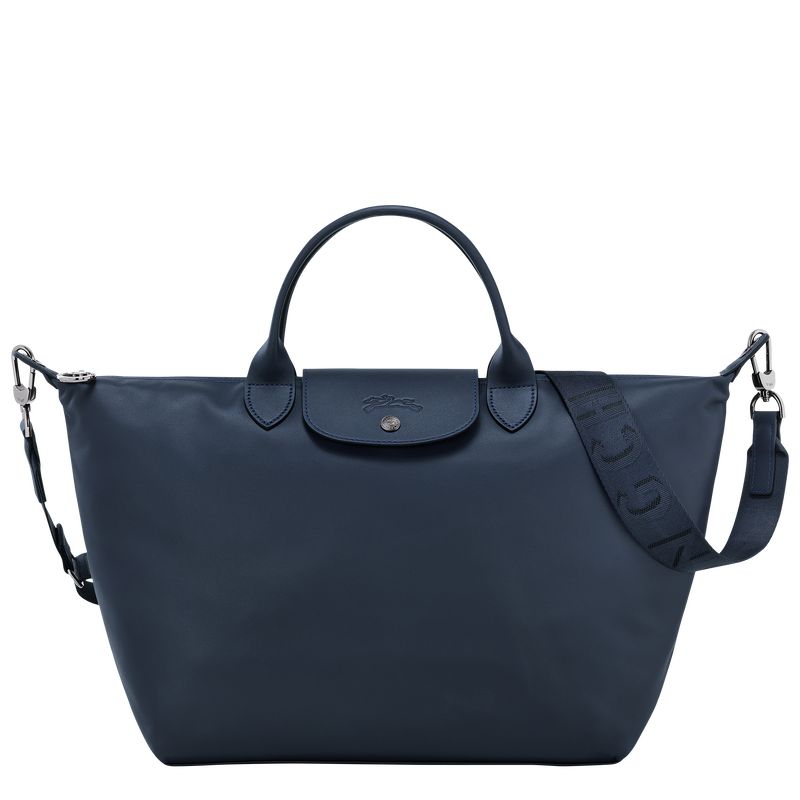 Longchamp Le Pliage Xtra L Leather Håndveske Herre Marineblå | NOMQ7515