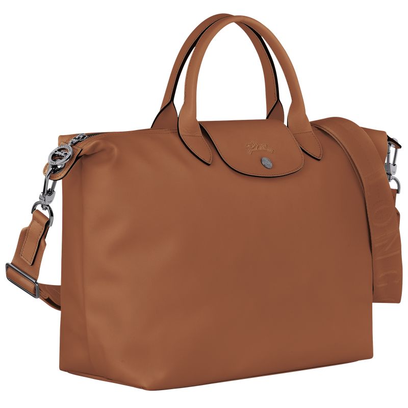 Longchamp Le Pliage Xtra L Leather Håndveske Herre Cognac | NOOK7480