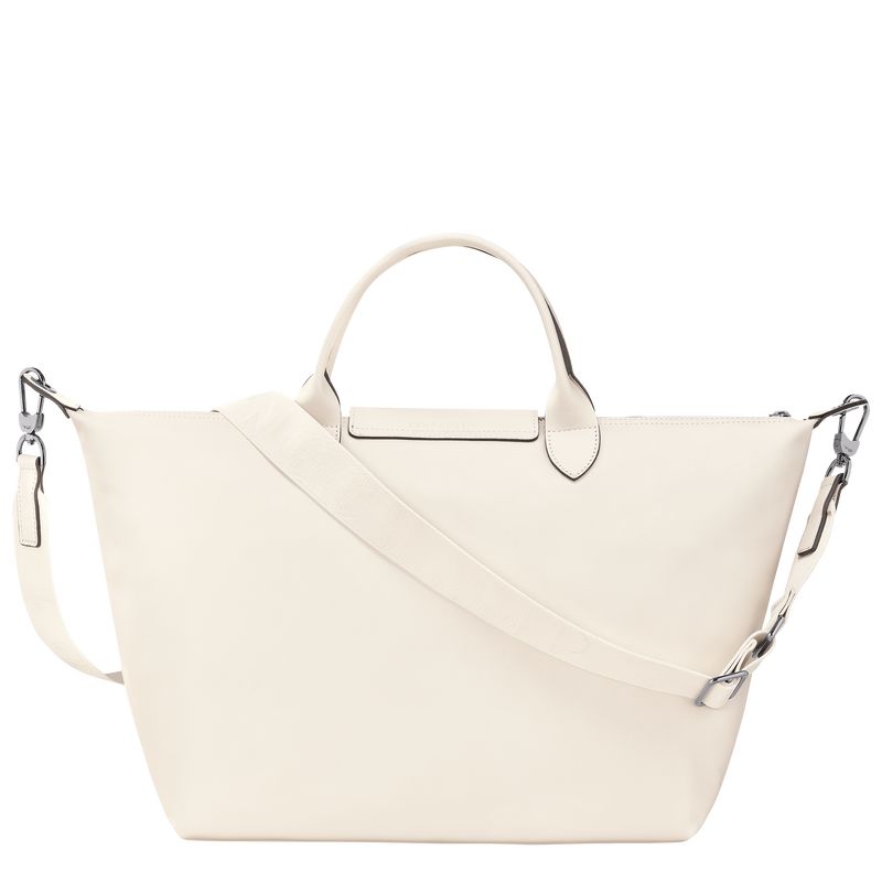 Longchamp Le Pliage Xtra L Leather Håndveske Herre Ecru | NOPJ7479