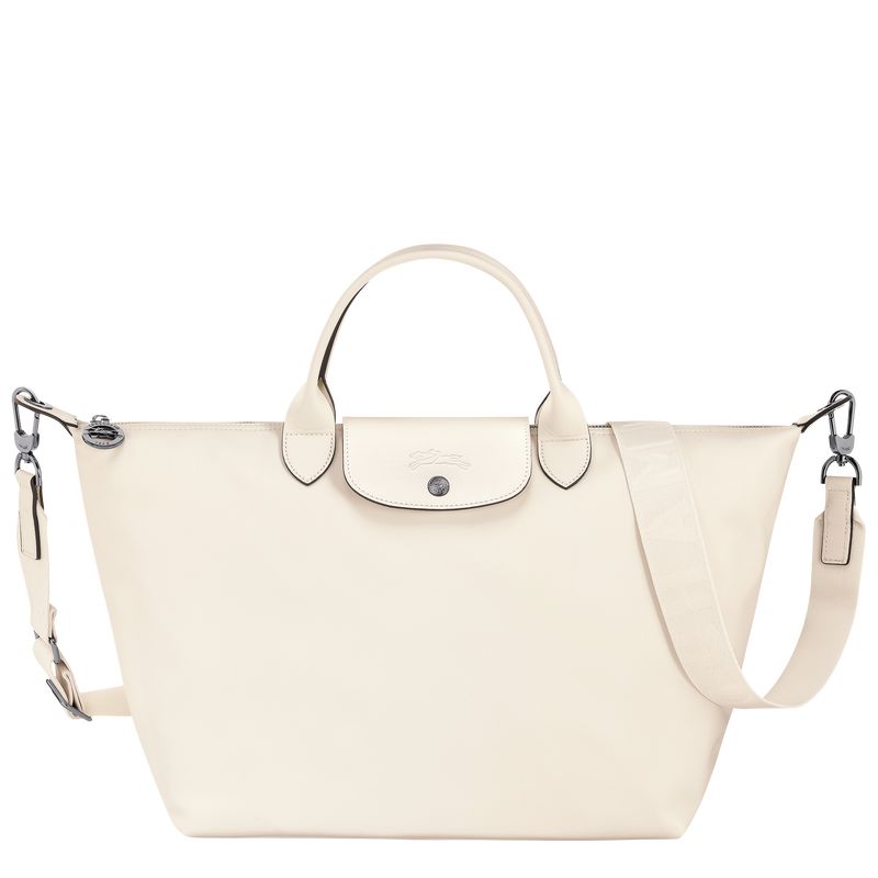 Longchamp Le Pliage Xtra L Leather Håndveske Herre Ecru | NOPJ7479