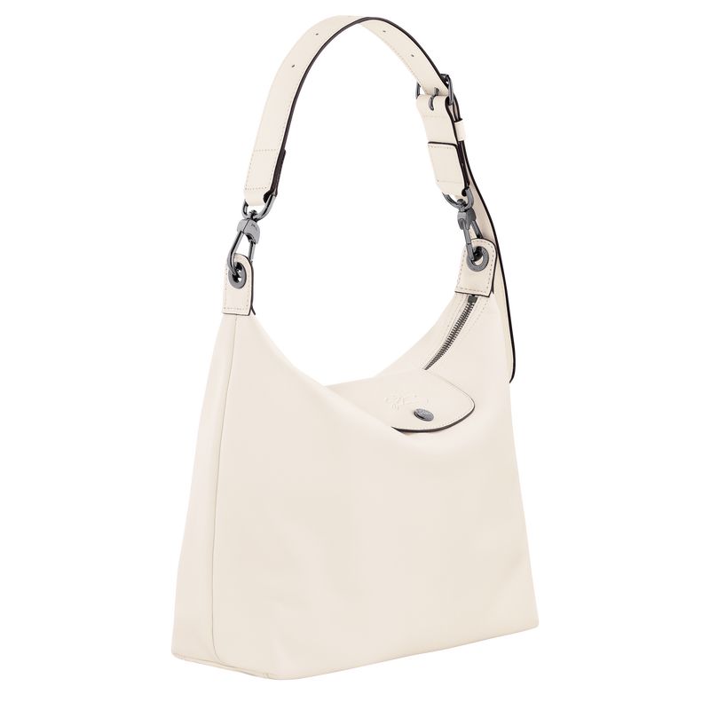 Longchamp Le Pliage Xtra M Hobo Leather Skulderveske Dame Ecru | NOPJ8883