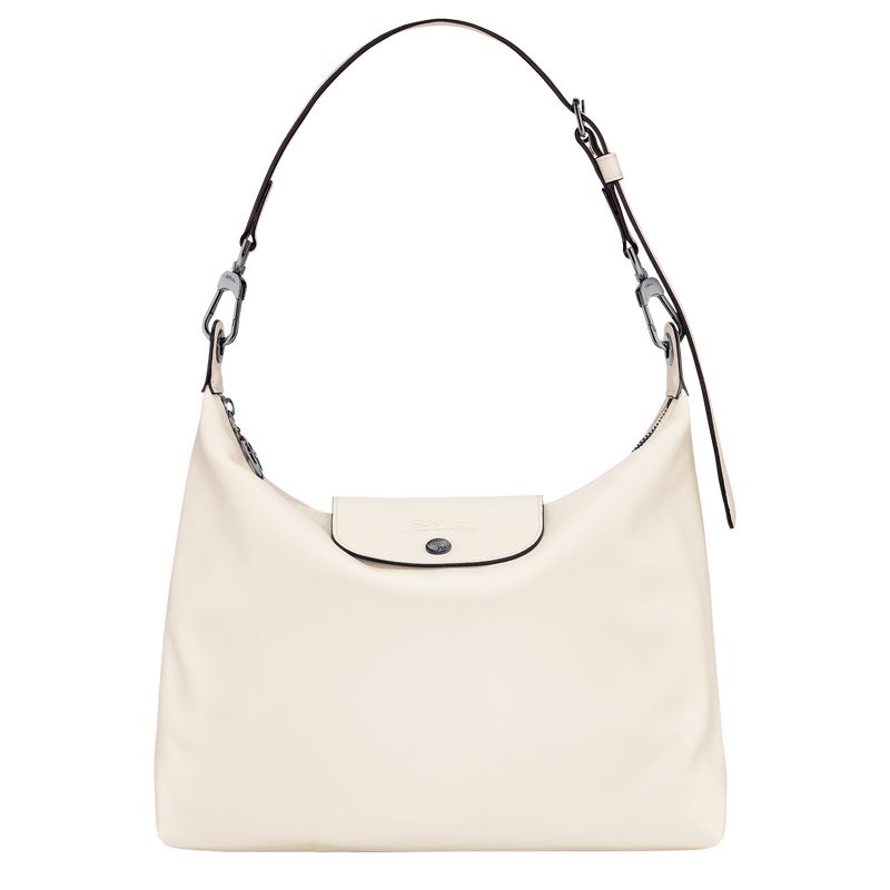 Longchamp Le Pliage Xtra M Hobo Leather Skulderveske Dame Ecru | NOPJ8883