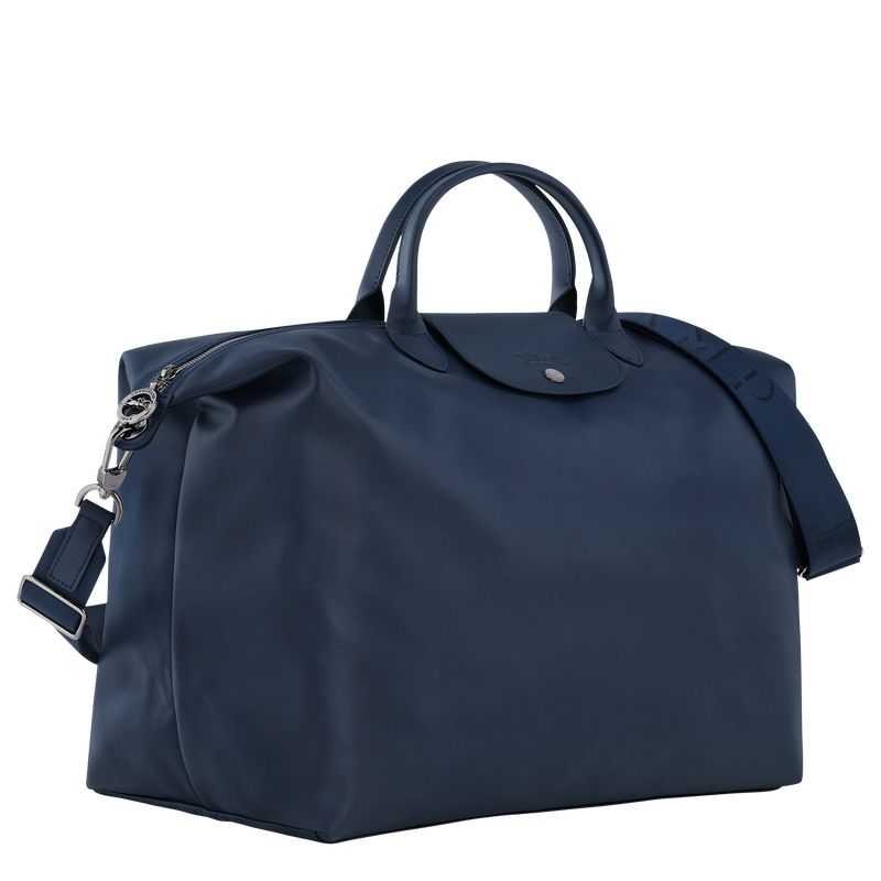 Longchamp Le Pliage Xtra S Leather Reiseveske Herre Marineblå | NOXY7249