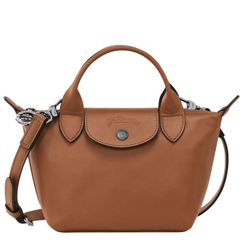 Longchamp Le Pliage Xtra XS Handbag Leather Mini Vesker Dame Cognac | NOTC9304