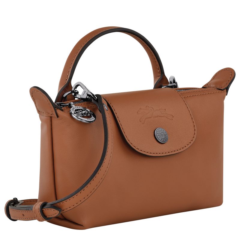 Longchamp Le Pliage Xtra XS Leather Pouches Dame Cognac | NOMQ8399