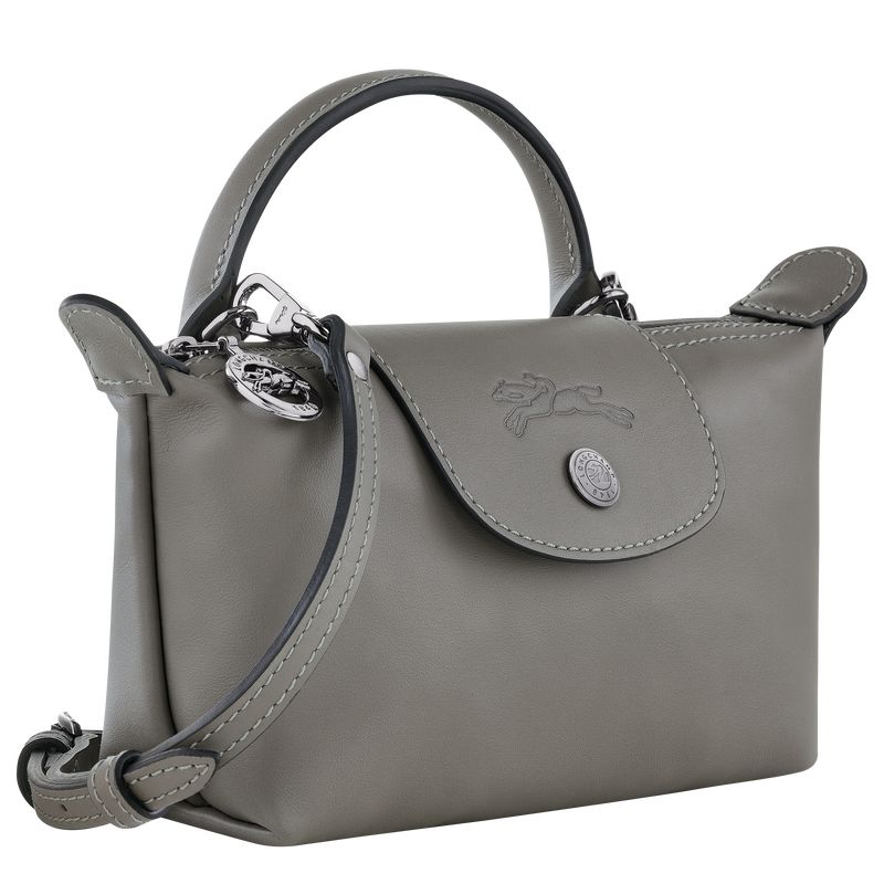 Longchamp Le Pliage Xtra XS Leather Pouches Dame Turtledove | NOYX8679