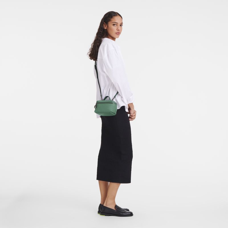 Longchamp Le Pliage Xtra XS Vanity Lær Crossbody Veske Dame Sage | NOCT9018