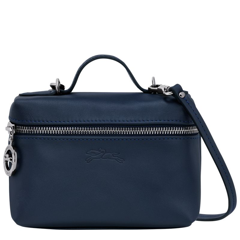 Longchamp Le Pliage Xtra XS Vanity Lær Mini Vesker Dame Marineblå | NOIL9405