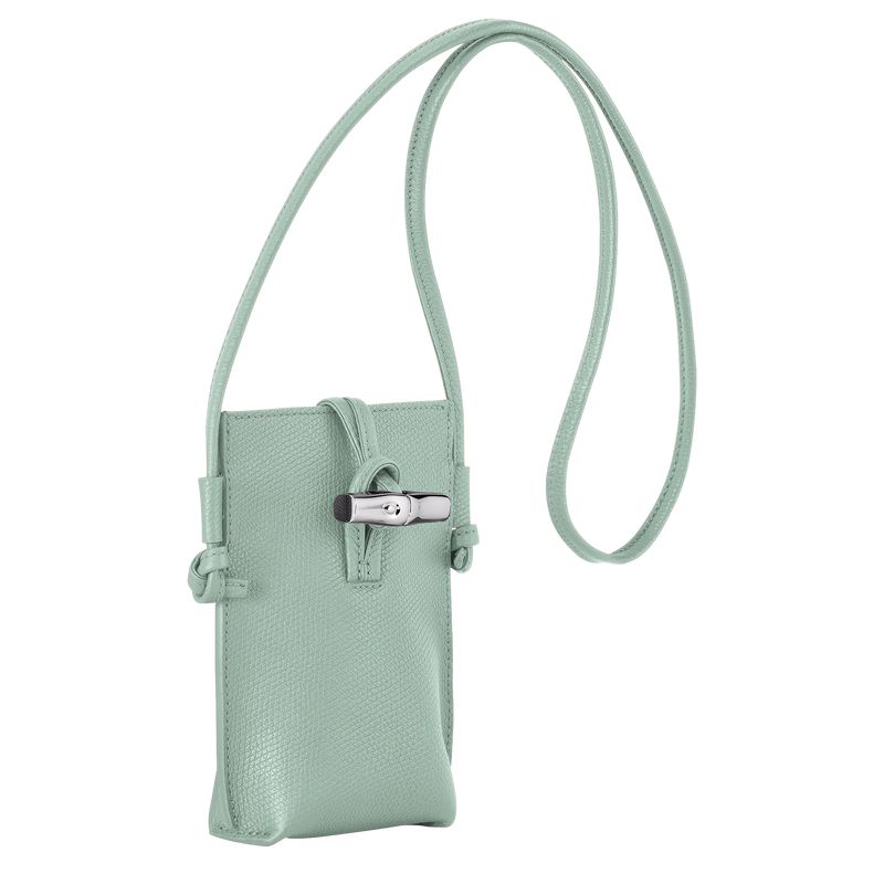 Longchamp Le Roseau 1 Leather Deksel Dame Celadon | NOJP8408