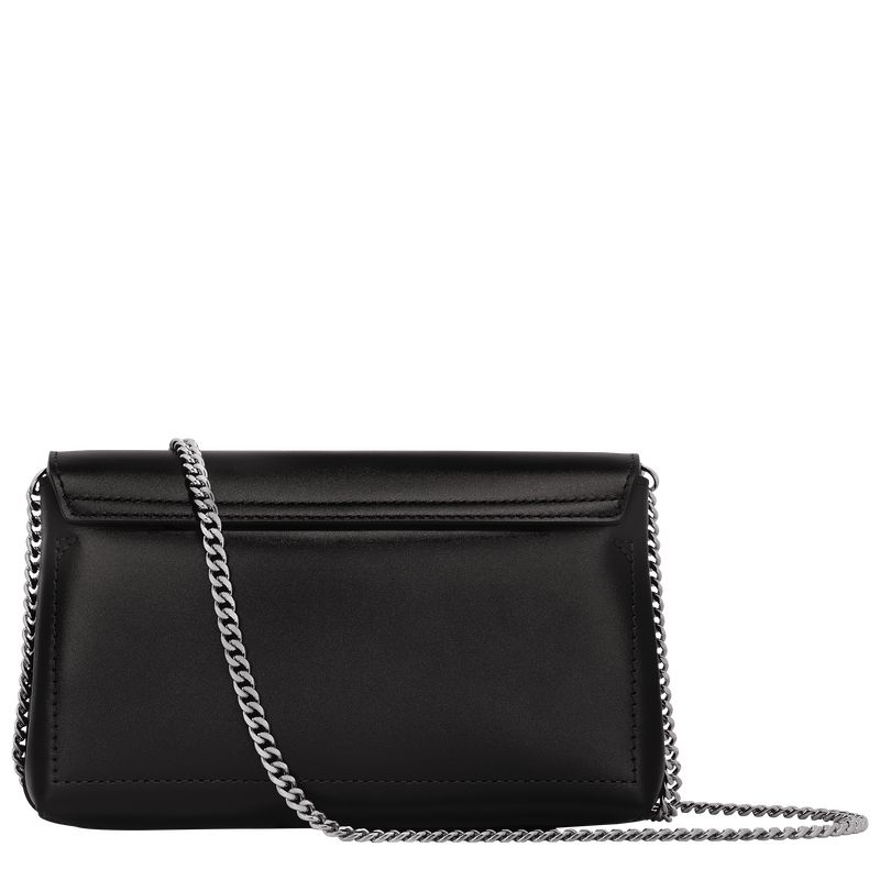 Longchamp Le Roseau Clutch Leather Crossbody Veske Dame Svarte | NOHA9012