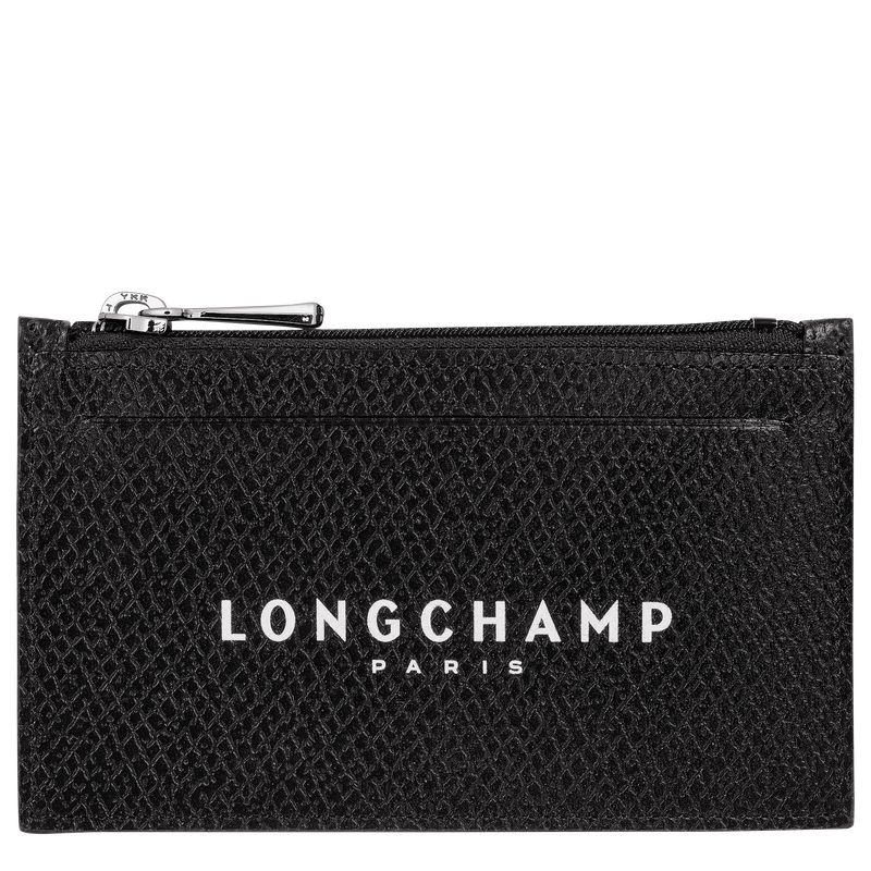 Longchamp Le Roseau Essential Leather Myntpung Dame Svarte | NOAH8539