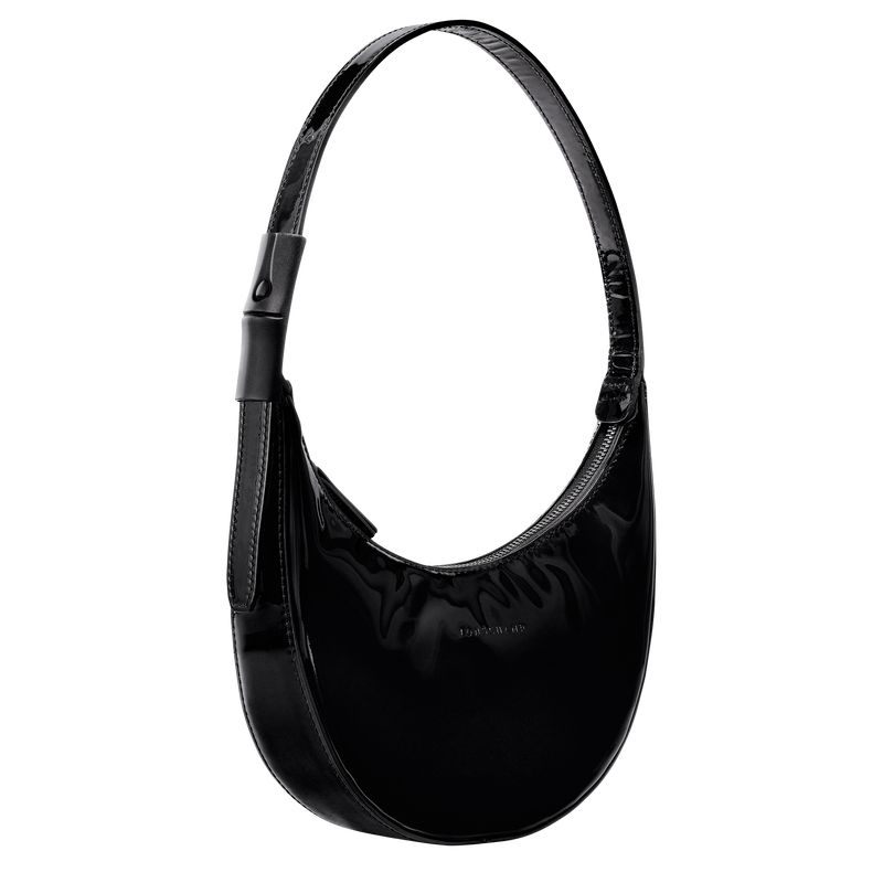 Longchamp Le Roseau Essential S Hobo Leather Skulderveske Dame Svarte | NOMQ8867