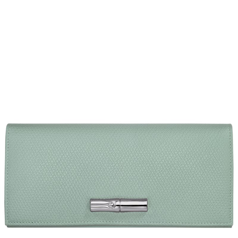 Longchamp Le Roseau Flap Leather Lommebok Dame Celadon | NOGS8566