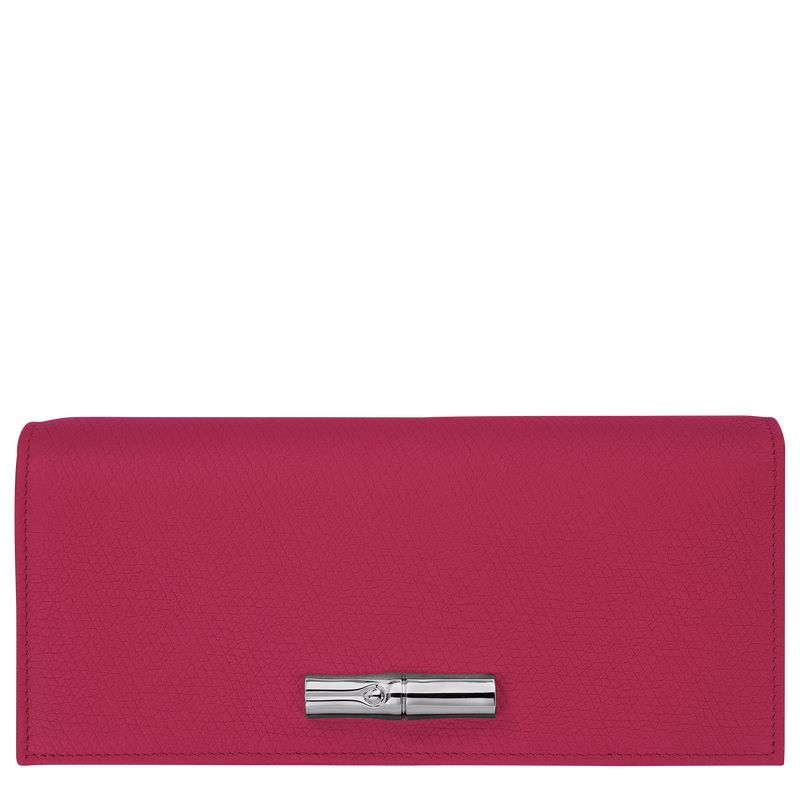 Longchamp Le Roseau Flap Leather Lommebok Dame Beetroot | NOCT8550