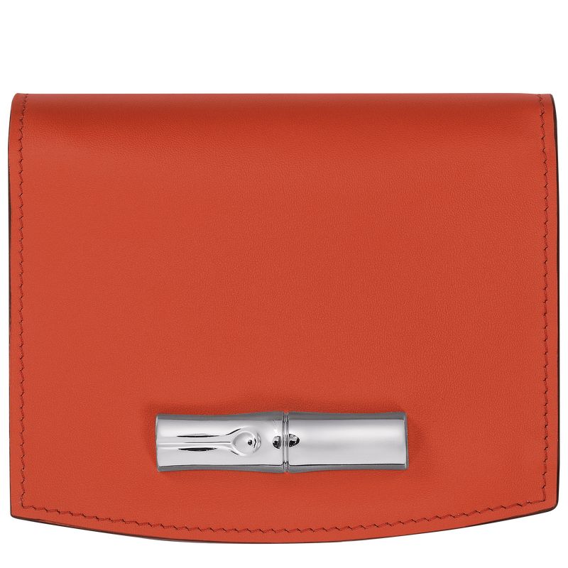 Longchamp Le Roseau Leather Lommebok Dame Paprika | NOJP8564