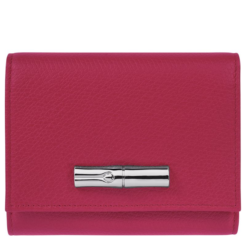 Longchamp Le Roseau Leather Lommebok Dame Beetroot | NOFD8542