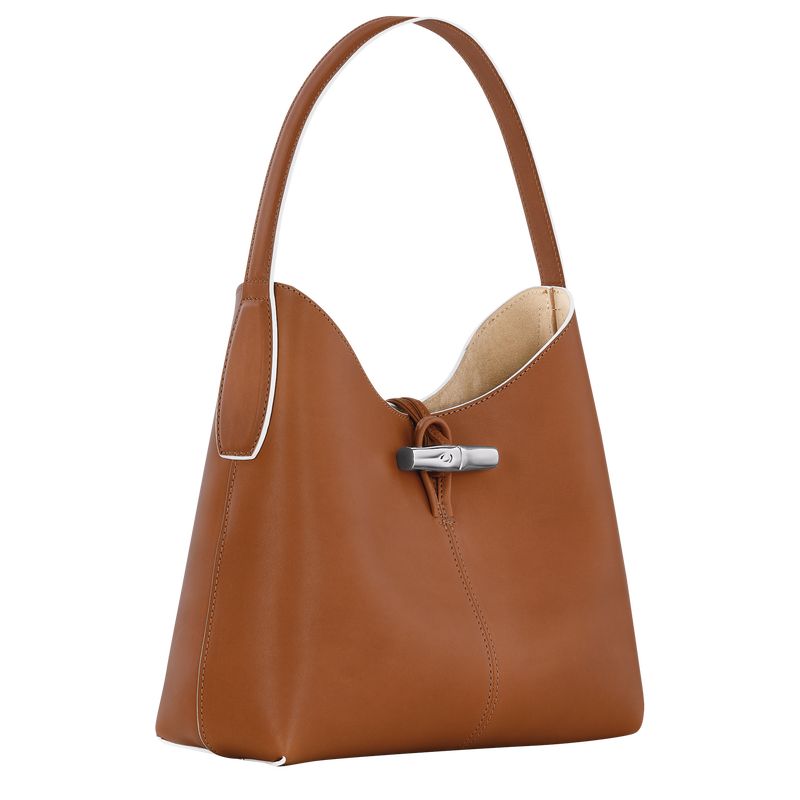 Longchamp Le Roseau M Hobo Leather Skulderveske Dame Cognac | NOZU8860