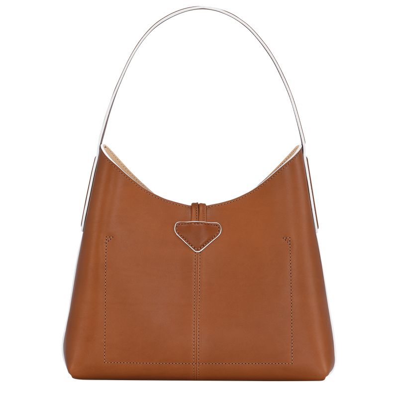 Longchamp Le Roseau M Hobo Leather Skulderveske Dame Cognac | NOZU8860