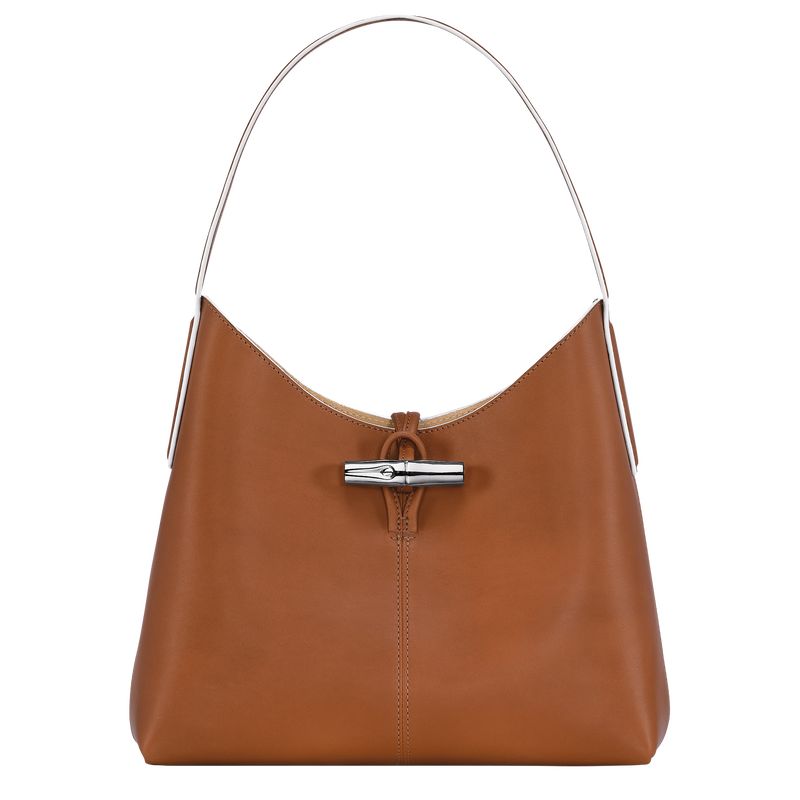 Longchamp Le Roseau M Hobo Leather Skulderveske Dame Cognac | NOZU8860