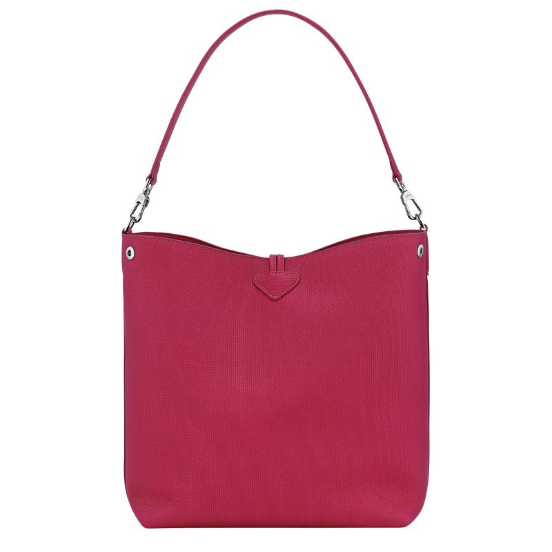 Longchamp Le Roseau M Shoulder Leather Skulderveske Dame Beetroot | NOFD8854